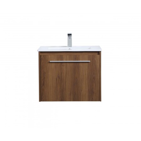 Elegant Lighting 24 inch Single Bathroom Floating Vanity in Walnut Brown VF45024WB